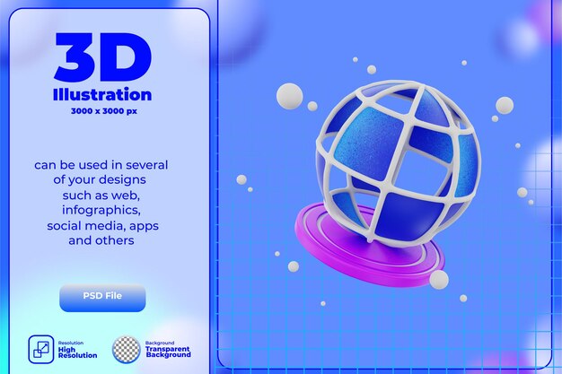 PSD 3d-rendersymbol global