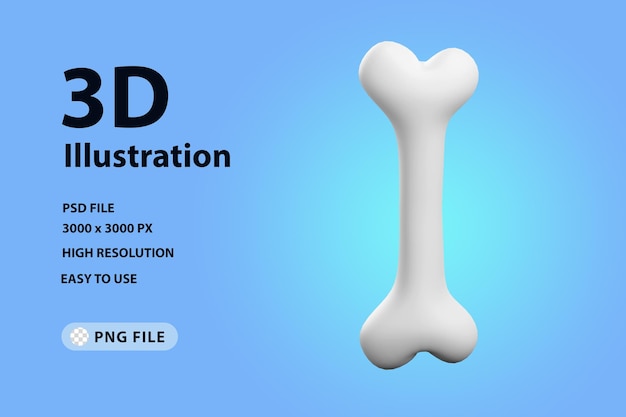 PSD 3d-rendersymbol knochen