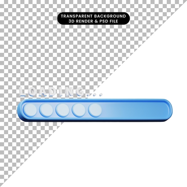 3D-Rendersymbol Ladesymbol mit 3D-Renderstil