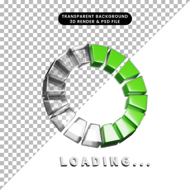 PSD 3d-rendersymbol ladesymbol mit 3d-renderstil