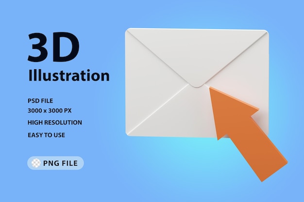 3D-Rendersymbol-Nachricht