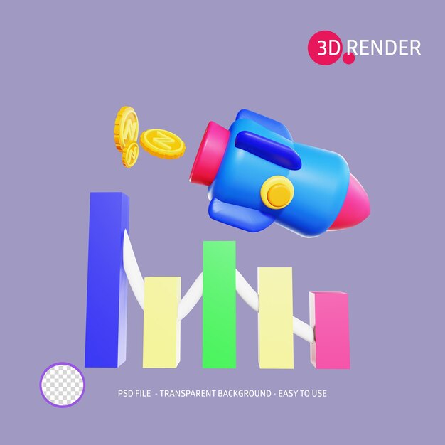 3D-Rendersymbol NameCoin-Diagramm 4