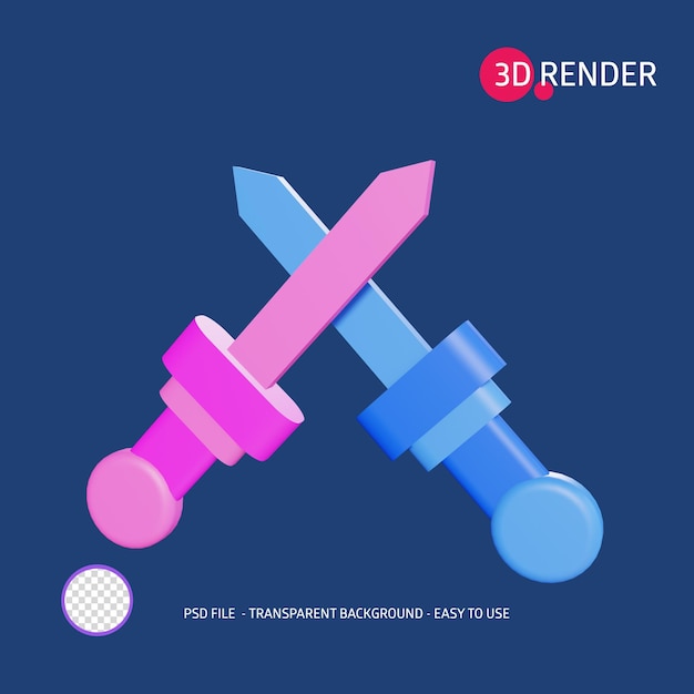 PSD 3d-rendersymbol schwert