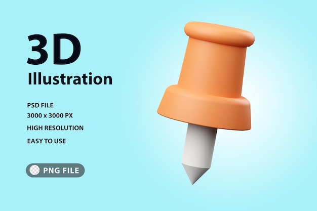 3D-Rendersymbol-Stecknadel