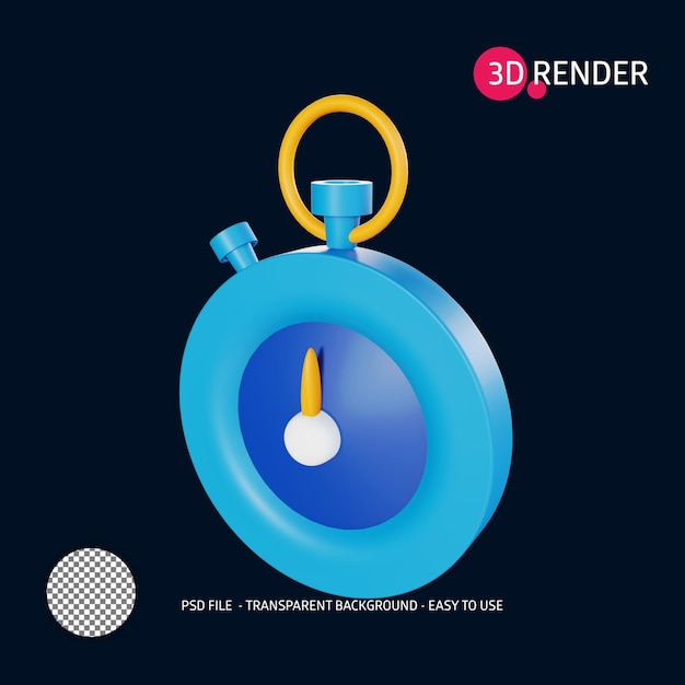 3d-rendersymbol stoppuhr 3