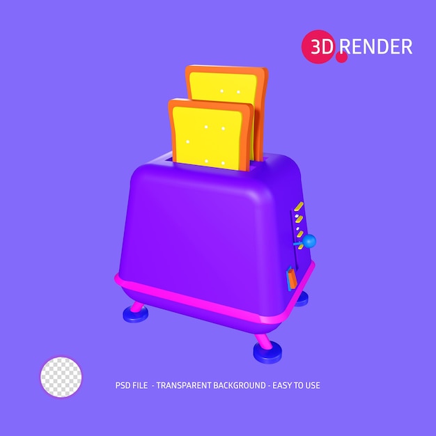 PSD 3d-rendersymbol toaster