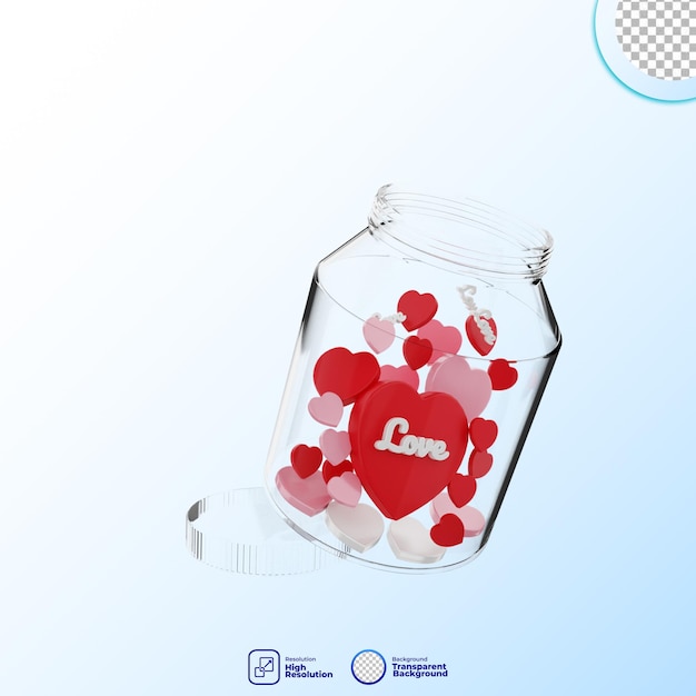 3D-Rendersymbol Valentinstag Illustration