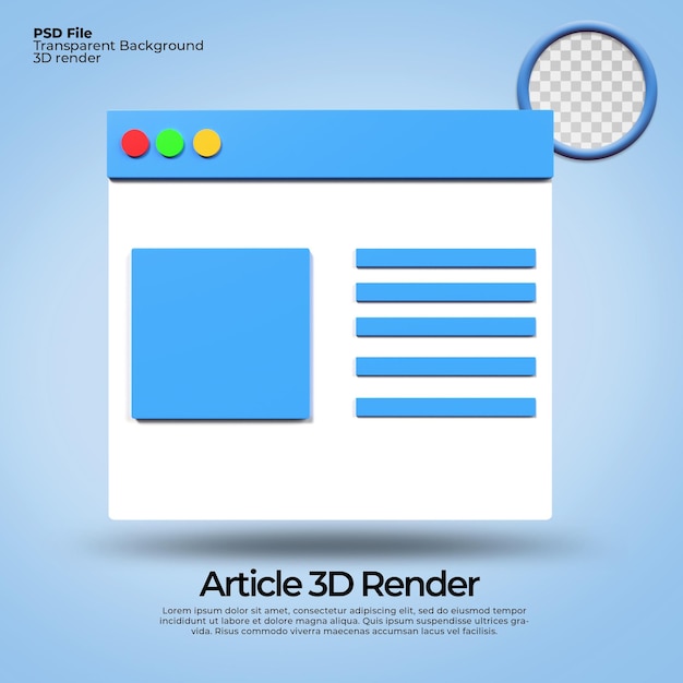 3D-Rendersymbole Symbolartikel