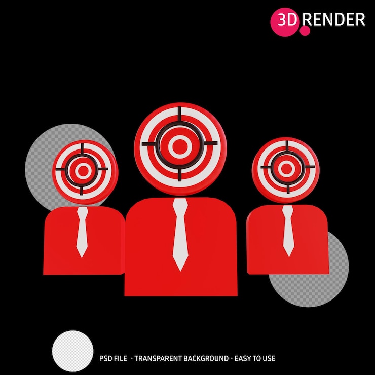 PSD 3d-rendersymbolziel