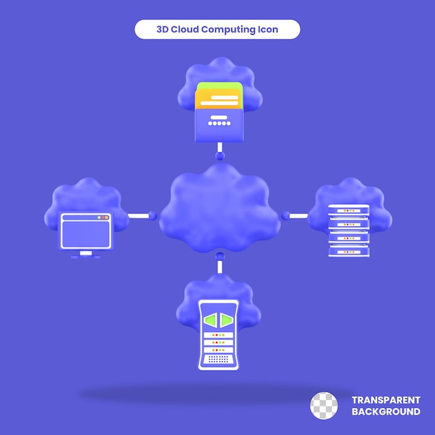 3D-renderte Cloud-Sharing-Objekt