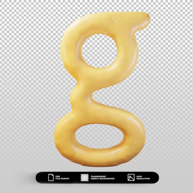 3D-Renderton-Stilbuchstabe g