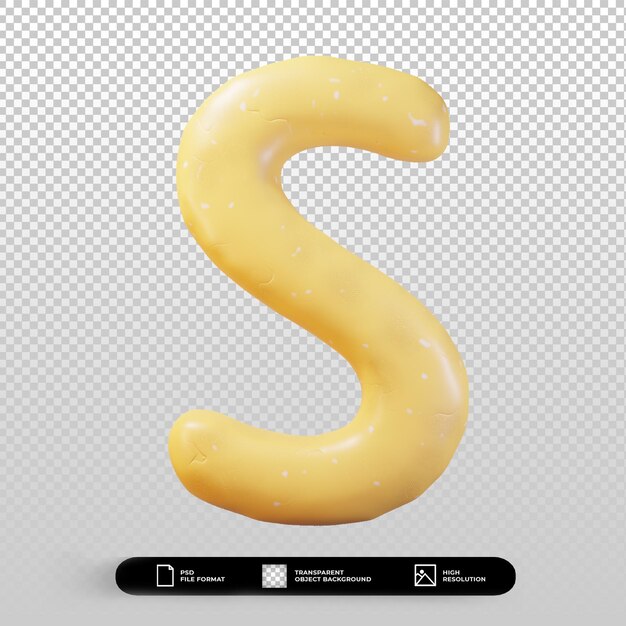 3D-Renderton-Stilbuchstabe s