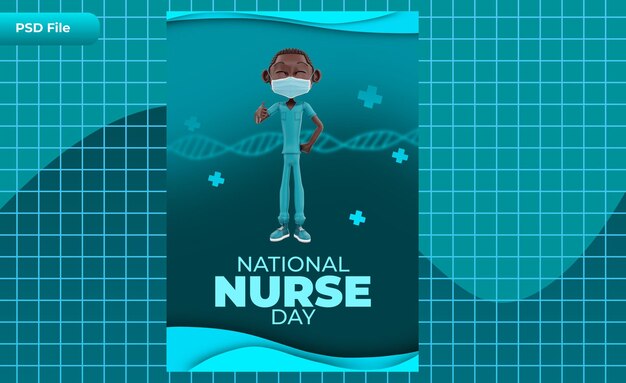 3D-Rendervorlage National Nurse Day Illustration