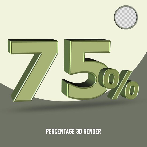 3D-Renderzahl in Prozent Olivenfarbe