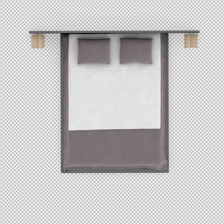 PSD 3d rendono del letto isometrico