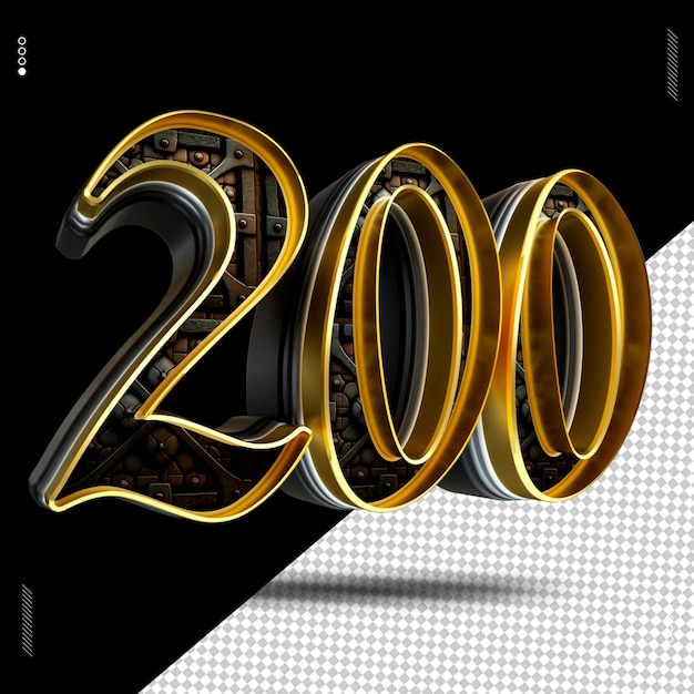 3d rendono il carattere numerico oro medievale