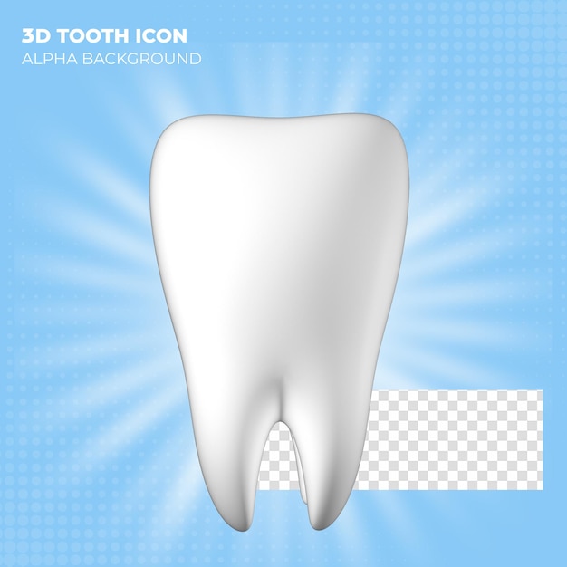 3d rendono il dente bianco