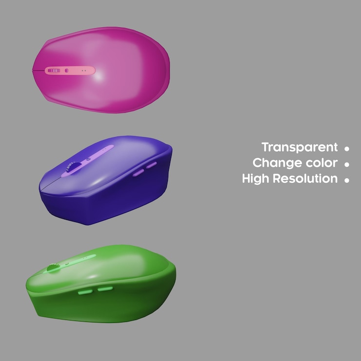 PSD 3d rendono il mouse senza fili del computer