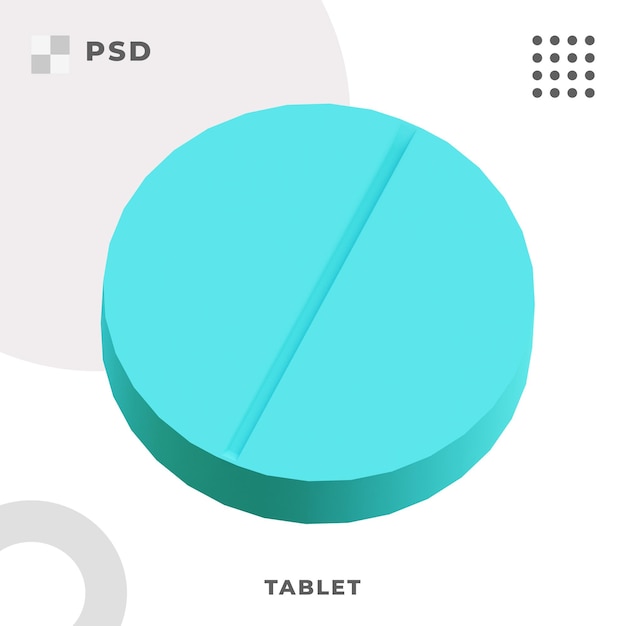 3d rendono l'illustrazione della medicina della compressa