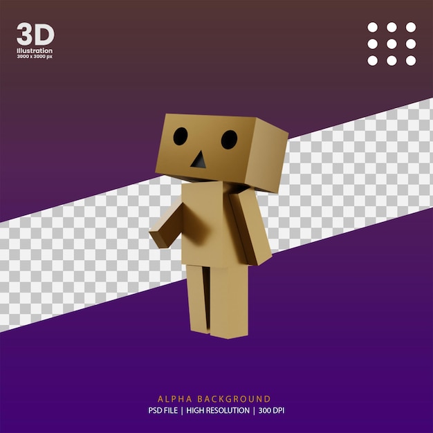 3D rendono l'illustrazione della passeggiata del cubeman
