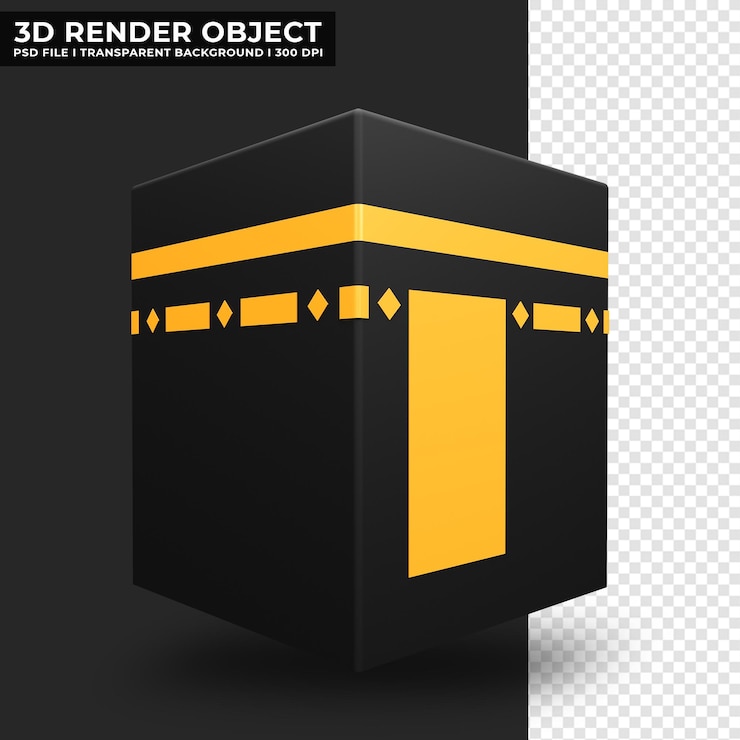 PSD 3d rendono l'illustrazione islamica della kaaba
