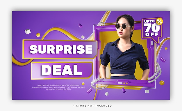 3d rendono l'insegna variopinta di promozione di sconto di vendita