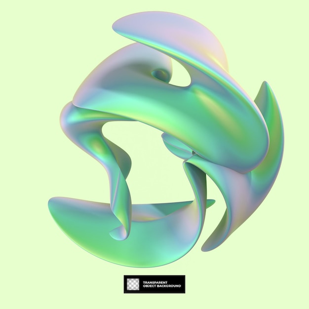 3d rendono la forma olografica astratta