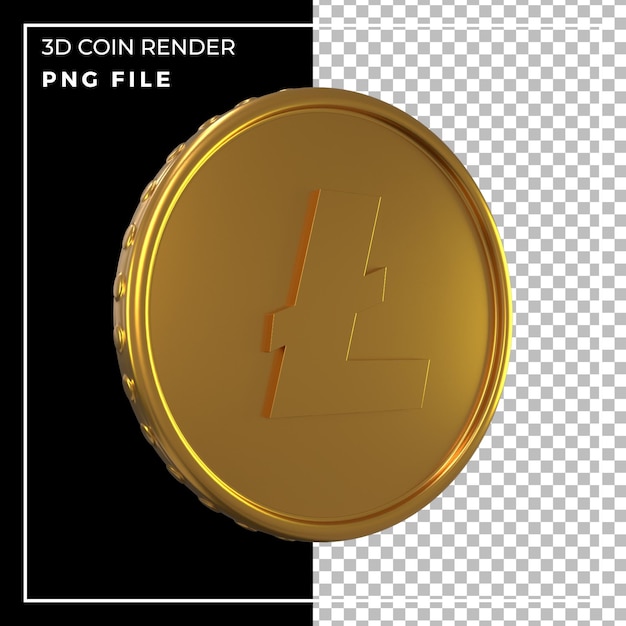 3d rendono realistico l'oro litecoin