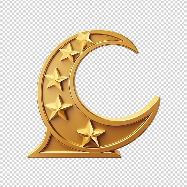 PSD 3d rendre la lune du ramadan isolée sur un fond transparent png