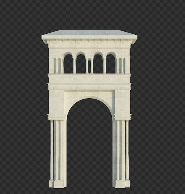 3d, rendu, bâtiment, structure, isolé