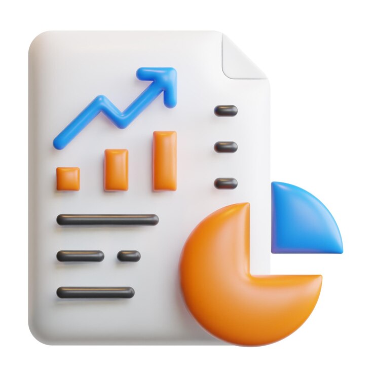 PSD 3d report business management concept high quality render illustration and icon
