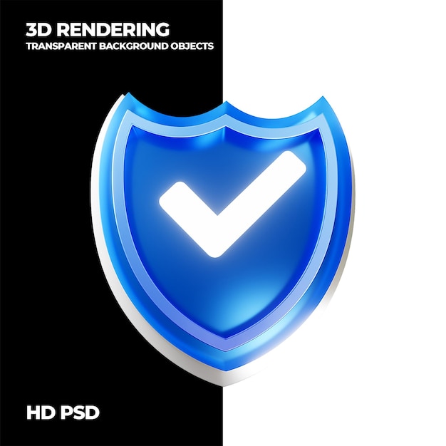 3d representación protección del escudo protección del medio ambiente elementos hd fondo transparente