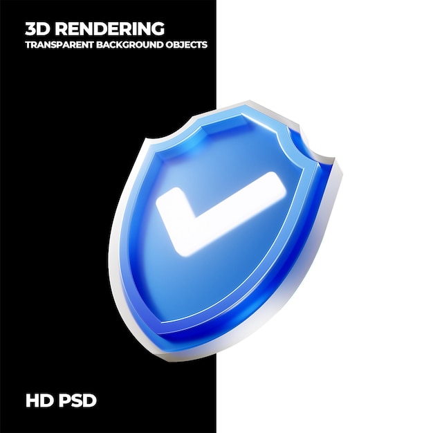 3d representación protección del escudo protección del medio ambiente elementos hd fondo transparente