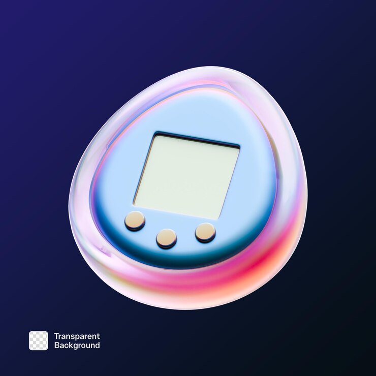 PSD 3d retro ikona 90. let s holografickým efektem – šablona png