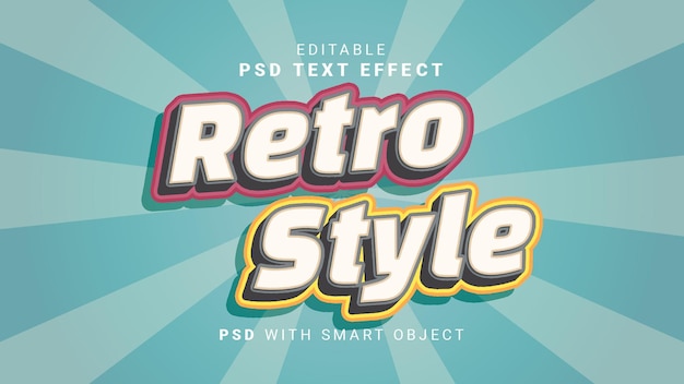 3d retro style text effect