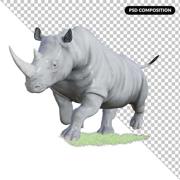 3d rhinoceros illustration rendering