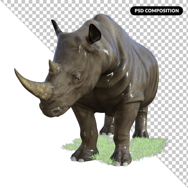 3d rhinoceros illustration rendering