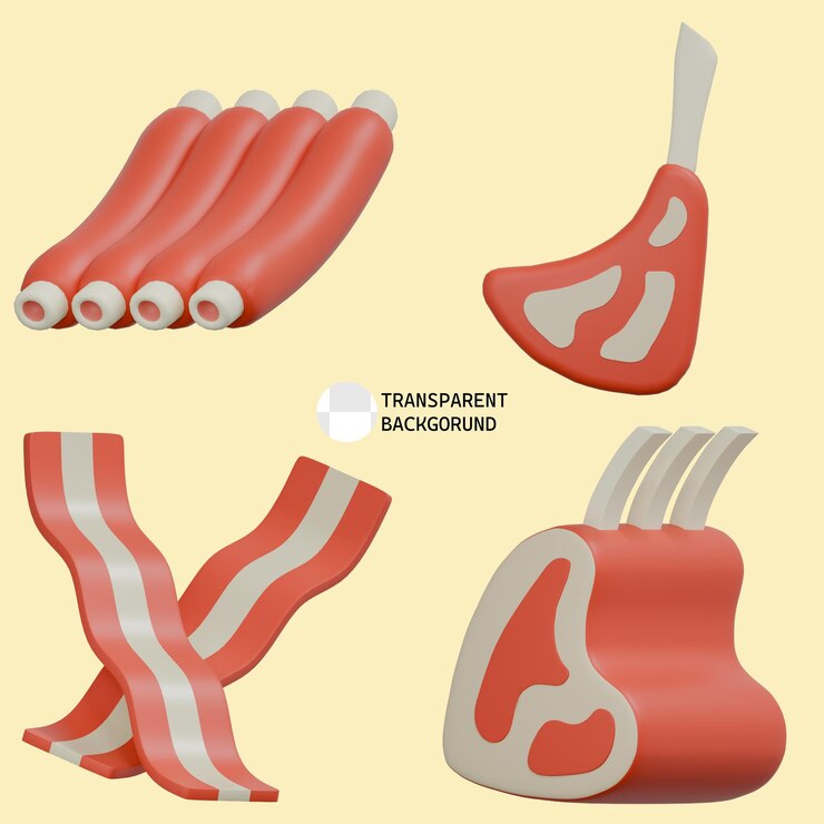 PSD 3d rib meat with bacon