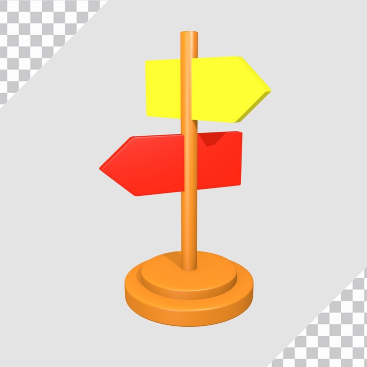 PSD 3d road signage object concept