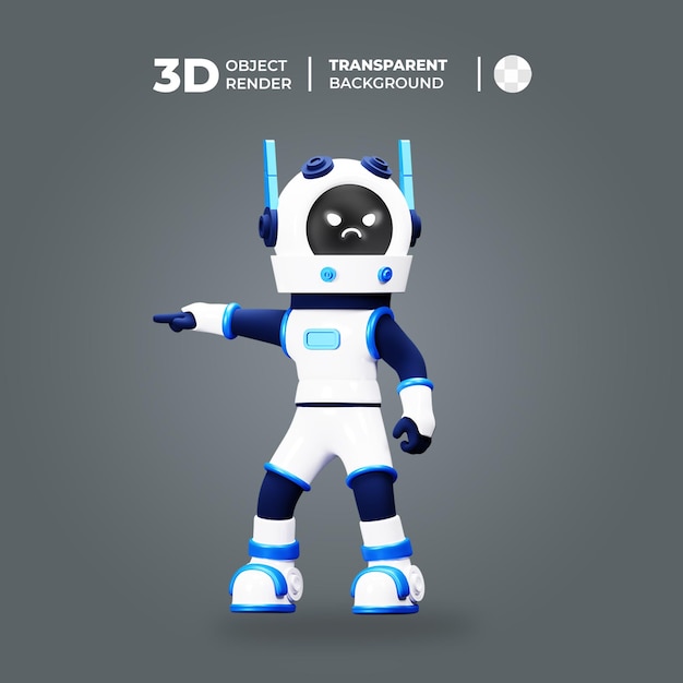 3D Robot Character Angry