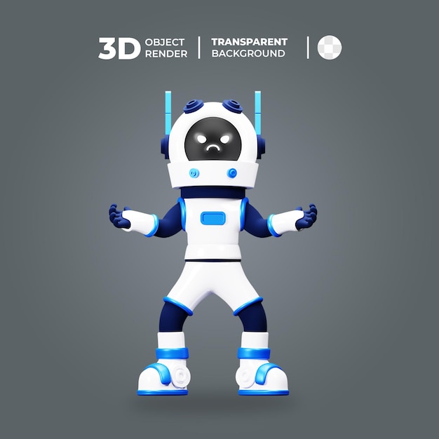 3D Robot Character Angry