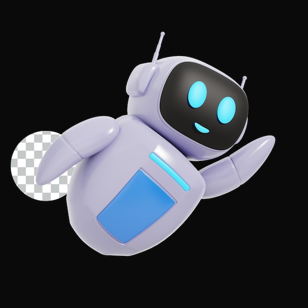 3D Robot flying Illustartion
