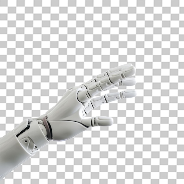 3d robot hand with transparent background