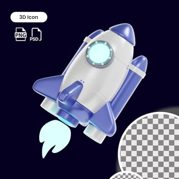 3d Rocket Icon premium psd (en inglés)