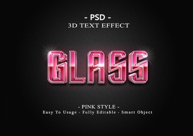 3d rosa glastextart-effektschablone