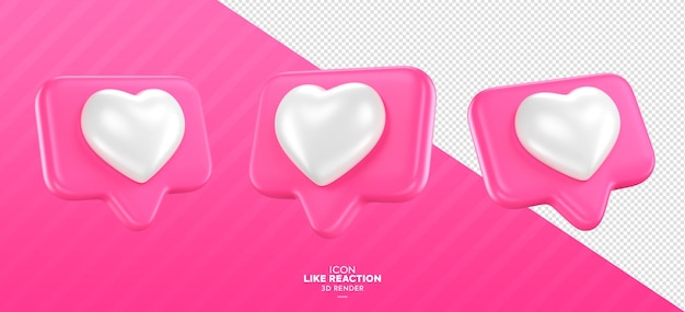 3D-Rosa-Symbol wie Social-Media-Reaktion