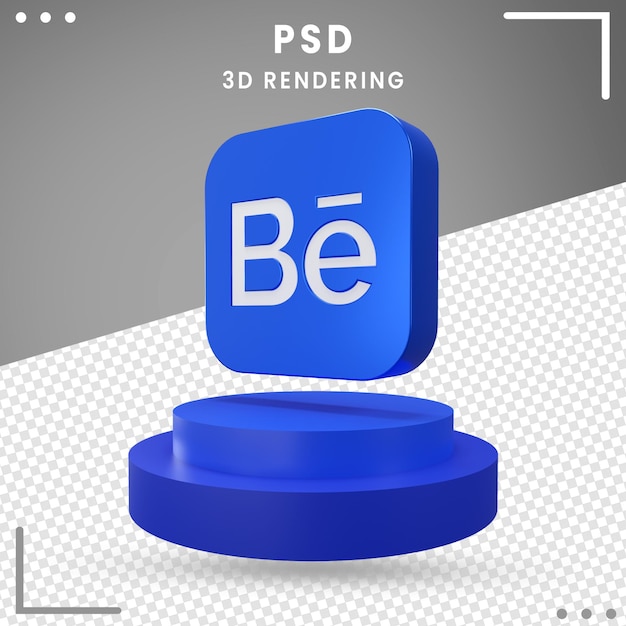 PSD 3d, rotation, icône, behance, rendu, isolé