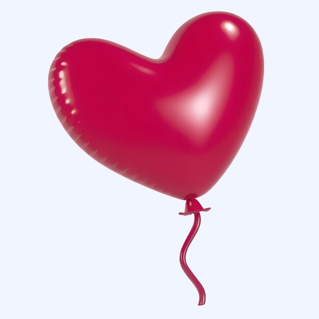 3D-Roter herzförmiger Ballon