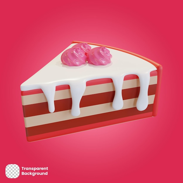 3D roter Samtkuchen