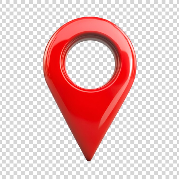 PSD 3d-rotes standort-pin-symbol isoliert auf weißem hintergrund